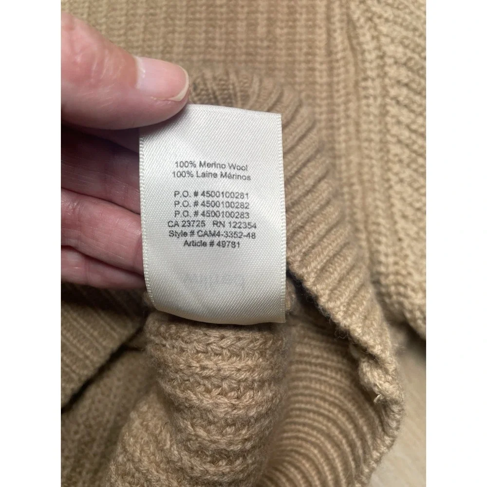 Wilfred Merino Wool Cropped Turtleneck Sweater‎ Beige Chunky Knit XS